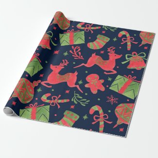 December Holiday Print Gift Wrap