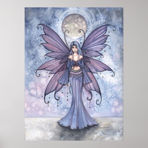 December in Blue Fairy Poster by Molly Harrison print