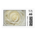 December simply cream wedding rose postage stamps