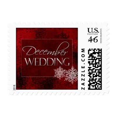 December Snowflake wedding postage