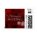 December Snowflake wedding postage stamp