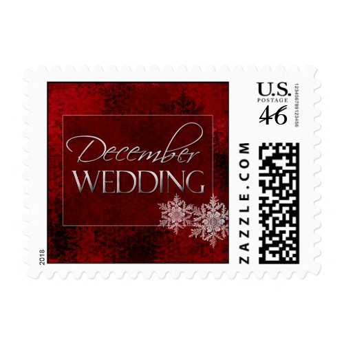 December Snowflake wedding postage stamp