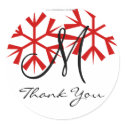 December Wedding Monogram M Thank You Seal stickers