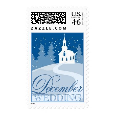 December Wedding Postage Stamp