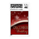 postcard - Christmas red and white with drifting snowflakes and December Wedding in gold script.  Perfect postage for your holiday wedding theme mailings.Thousands of wedding and monogram postage stamps are available  in my gallery
and the perfectpostage gallery.   If you would like custom graduation, wedding, monogram or RSVP invitation wedding postage stamps, please visit Perfect Postage


	

















