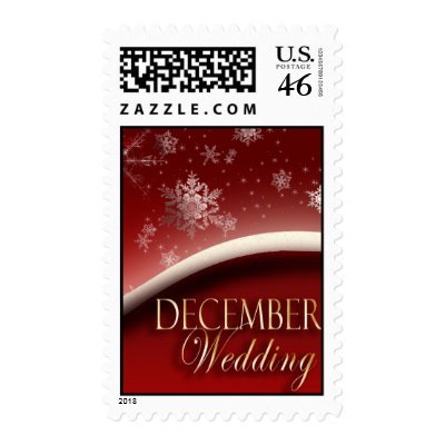 December Wedding Postage with Snowflakes