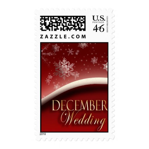 December Wedding Postage with Snowflakes stamp