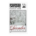 December Wedding White Postage Stamp