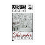 December Wedding White Postage Stamp