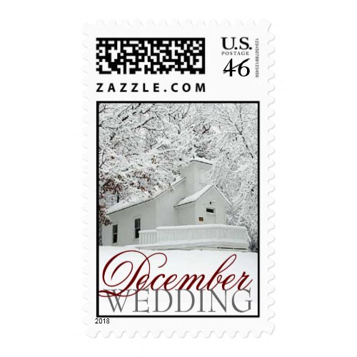 December Wedding White Postage Stamp stamp