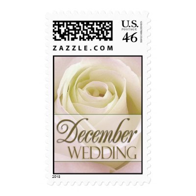 December White Wedding Rose Postage Stamps