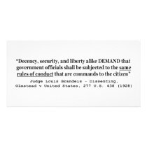 Decency Security and Liberty Judge Louis Brandeis Photo Cards