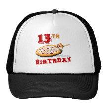 décimotercero Fiesta de la pizza del cumpleaños Gorros