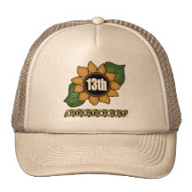 Décimotercero regalos de cumpleaños del girasol gorros  
