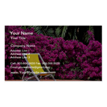 Deck chair  flowers business card templates