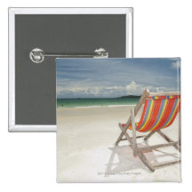 Deck Chair On The White Sand Of Samui Beach Pin