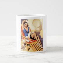 Deck Chair Sailor Pin Up Girl Jumbo Mug