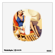 Deck Chair Sailor Pin Up Girl Room Stickers