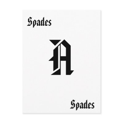 Deck of Cards Ace of Spades Postcards by maximus7