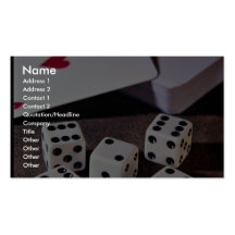Deck of cards and dice business card template