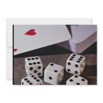 Deck of cards and dice announcement
