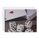 Deck of cards and dice announcement