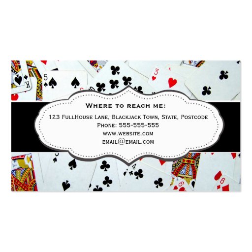 Deck of Playing Cards Business Cards (back side)