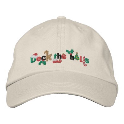 Deck the Halls Embroidered Hats by Embroidery4U