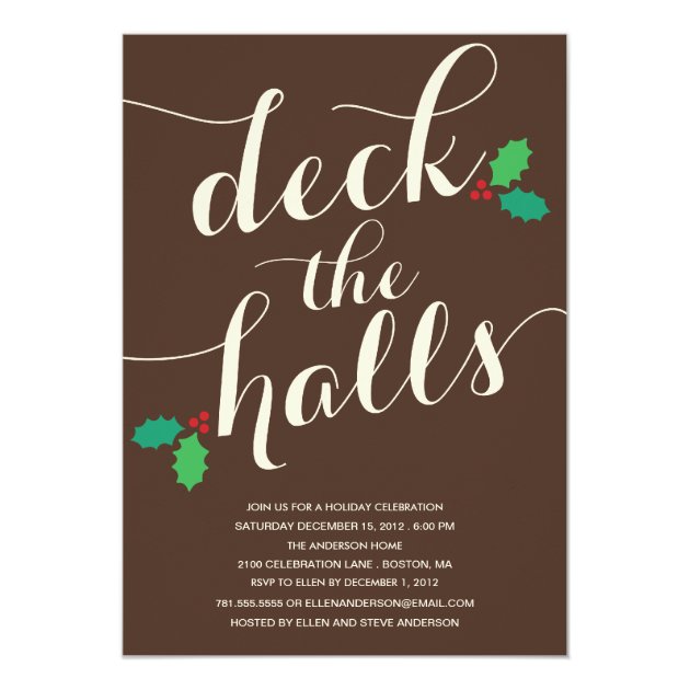 DECK THE HALLS | HOLIDAY INVITATION (front side)