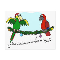 Deck the Halls Parrot postcards