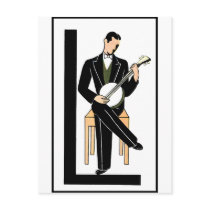 Deco Banjo Postcards