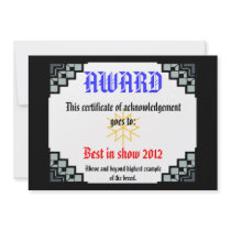 deco border pet award 3 personalized invite