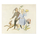 Deco Couple with Dog posters by vintagegiftmall Deco Couple with Dog posters