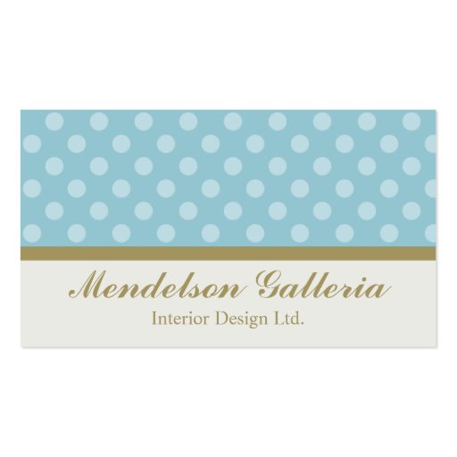 Deco Dots Blue Design Company Business Card (front side)