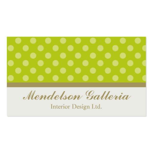 Deco Dots Green Design Company Business Card (front side)