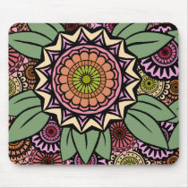Deco Fandango in Orange and Green Mouse Pads