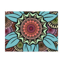 Deco Fandango in Turquoise and Orange Postcard