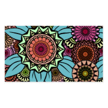 Deco Fandango in Turquoise and Pink Business Cards