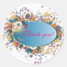 Deco floral Round Sticker