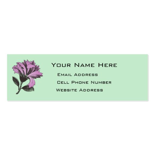 Deco Flower Skinny Profile Card Business Card (front side)