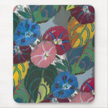 Deco Flowers and Leaves Mouse Pads