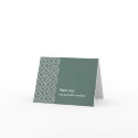 Deco green white circle pattern thank you card card