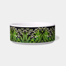 Deco Lily of the Valley Pet Bowl Cat Bowls