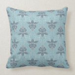 Deco Lotus Motif Throw Pillow in Blue american mojo pillows
