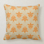 Deco Lotus Motif Throw Pillow in Orange american mojo pillows