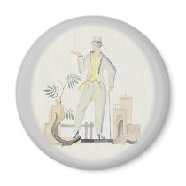 Deco Man with Walking Stick magnets