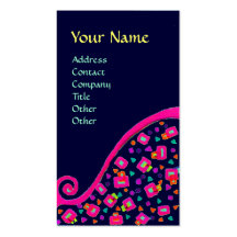 DECO MONOGRAM , Pink Fuchsia Blue Business Card Templates