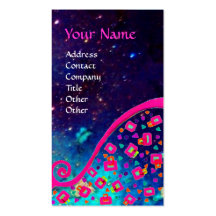 DECO MONOGRAM , Pink Fuchsia Blue Sparkles Business Cards