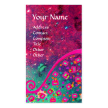 DECO MONOGRAM , Pink Fuchsia  Green Sparkles Business Cards