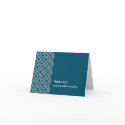 Deco navy white circle pattern thank you card card